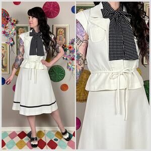 Vintage 1970s 3-Piece Jacket Blouse and Skirt Set